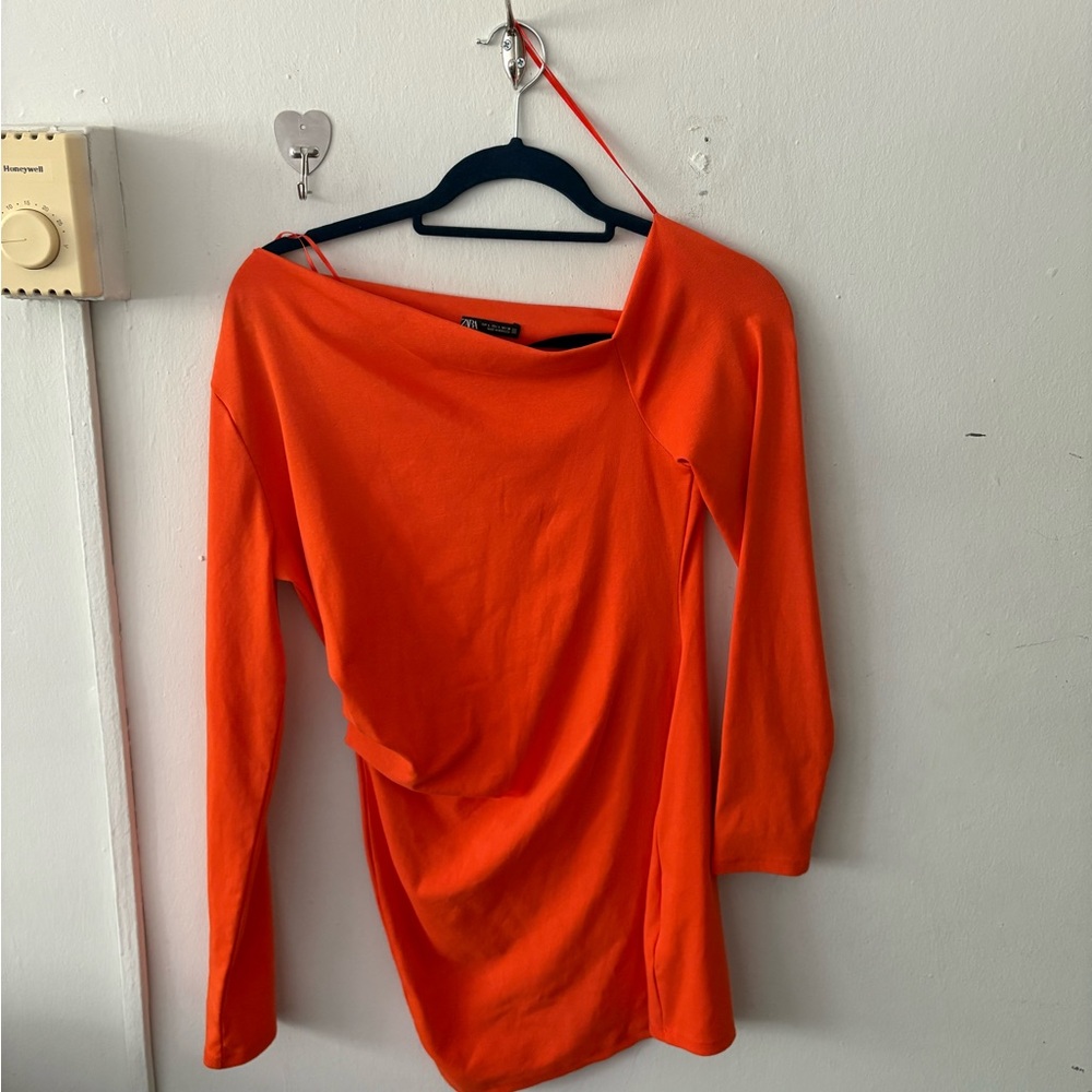 Orange ZARA dress